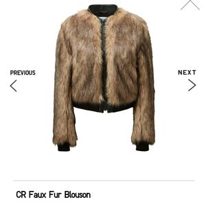 Uniqlo × Carine Roitfeld Faux Fur Jacket (Blouson) Brown